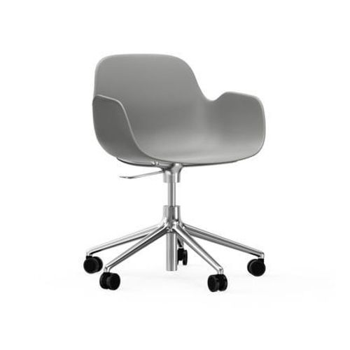 Normann Copenhagen - Fauteuil Pivotant Ã  Roulettes Form  - Gris - Aluminium  - Gris