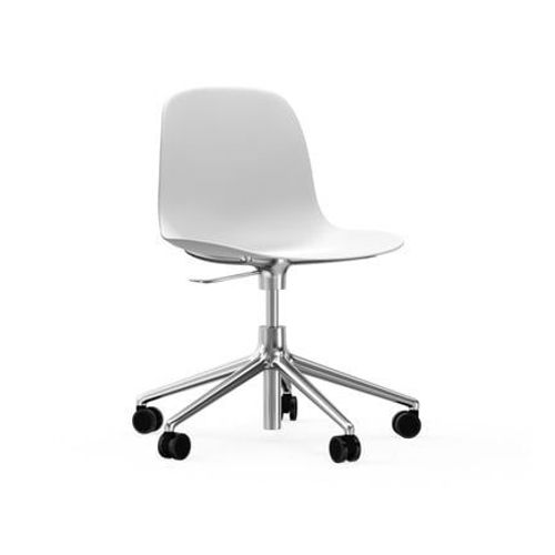 Normann Copenhagen - Chaise Pivotante Ã  Roulettes Form  - Blanc - Aluminium  - Blanc