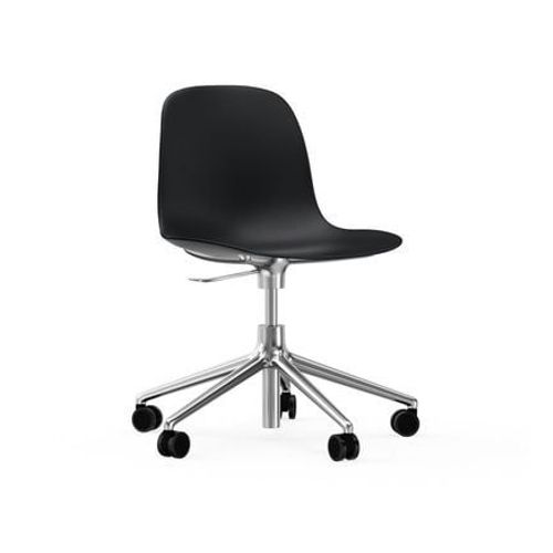 Normann Copenhagen - Chaise Pivotante Ã  Roulettes Form  - Noir - Aluminium  - Noir