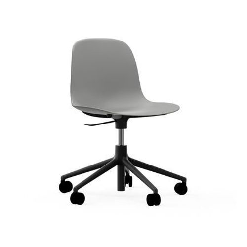 Normann Copenhagen - Chaise Pivotante Ã  Roulettes Form  - Gris - Aluminium Noir  - Gris