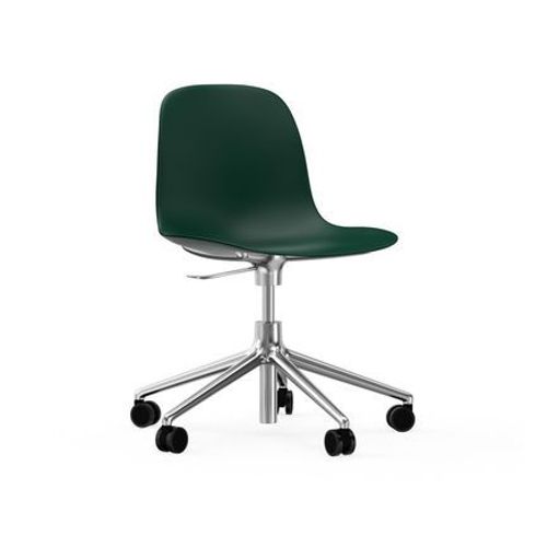 Normann Copenhagen - Chaise Pivotante Ã  Roulettes Form  - Vert - Aluminium Noir  - Vert
