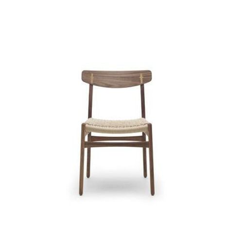 Carl Hansen - Chaise Ch23 - Chãªne/Noyer Verni - Maille Nature  - Multicolore