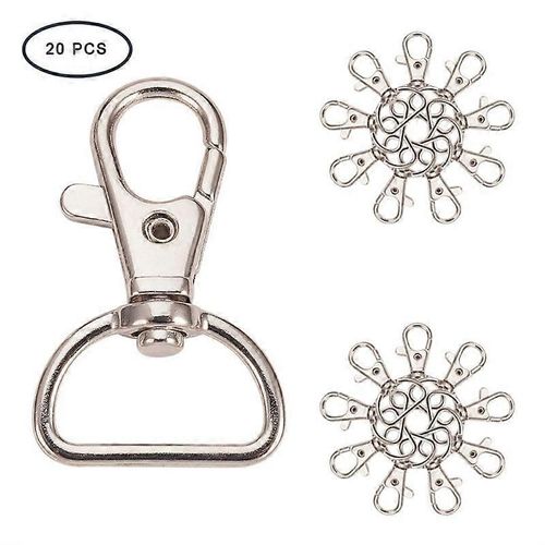 20x Métal Argent Porte-Clés Homard Pince D Anneau Porte-Clés Crochets Pour Sac D'école