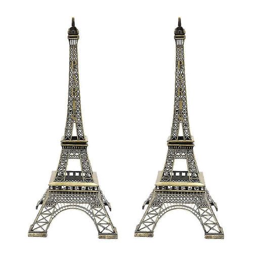 2pcs Tour Eiffel Modèle Figurine Tour Eiffel Figurine Vintage Ornement De Bâtiment