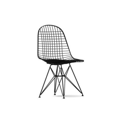 Vitra - Chaise Wire Dkr-5 - Noir - Cuir Asphalte  - Gris