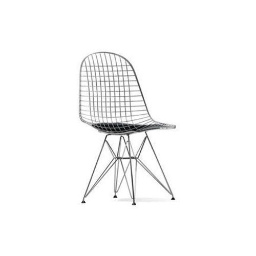 Vitra - Chaise Wire Dkr-5 - Chromã© - Cuir Asphalte  - Gris