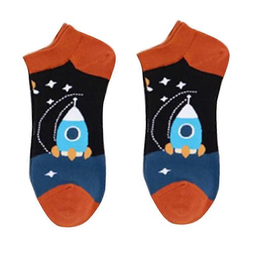 Hommes Pour Nouveauté Créative Drôle Coton Bateau Chaussettes Harajuku Coloré Planète Fusée Étoile Univers Imprimé Été Court Hos
