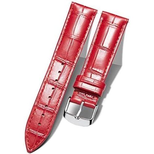 Ershi-Bracelet De Montre En Cuir Crocodile Véritable Remplacement Montre Bracelet À Dégagement Rapide Etanche 10 Couleurs 13 Taill[1