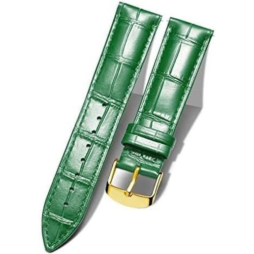 Ershi-Bracelet De Montre En Cuir Crocodile Véritable Remplacement Montre Bracelet À Dégagement Rapide Etanche 10 Couleurs 13 Taill[1