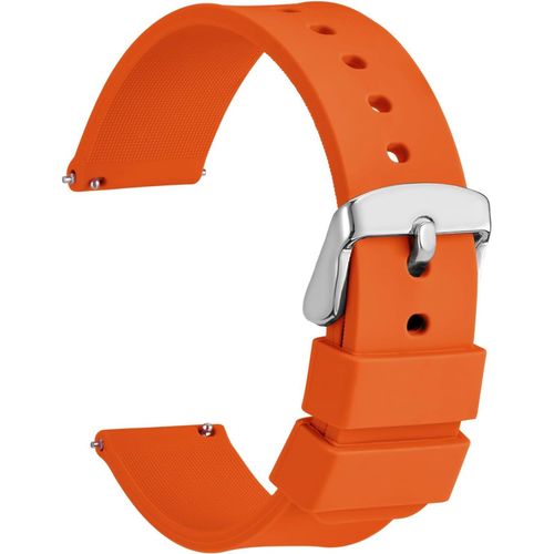 Ershi-Bracelets De Montre En Silicone, Boucle En Acier Inoxydable Argenté, Libération Rapide, Bandes De Rechange En Caoutchouc Sou[8