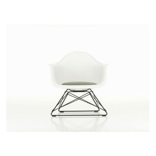 Vitra - Fauteuil En Plastique Lar Eames Avec Coussin D'assise - Chrome Brillant - Hopsak - Gris Foncã© - Pebble  - Gris