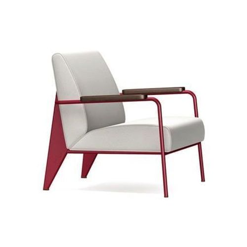 Vitra - Fauteuil De Salon - Chãªne Foncã© - Japanese Red - Gris Clair  - Gris