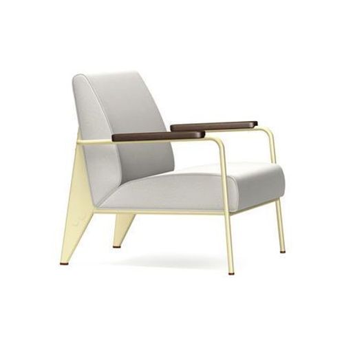 Vitra - Fauteuil De Salon - Chãªne Foncã© - Ã©Cru - Gris Clair  - Gris