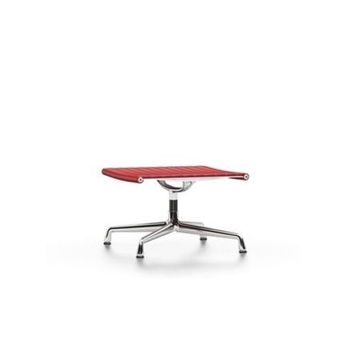Vitra - Chaise En Aluminium - Ea 125 - Tabouret - Poli - Cuir Rouge  - Rouge