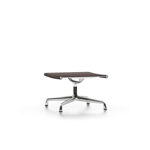 Vitra - Chaise En Aluminium - Ea 125 - Tabouret - Chromã© - Cuir Chataã®Gne  - Marron