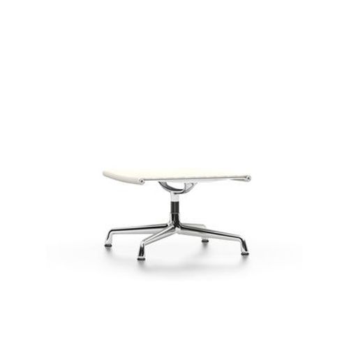 Vitra - Chaise En Aluminium - Ea 125 - Tabouret - Chromã© - Cuir Neige  - Blanc