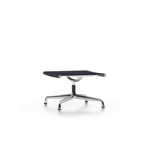 Vitra - Chaise En Aluminium - Ea 125 - Tabouret - Chromã© - Cuir Nero  - Noir