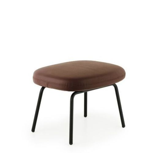 Normann Copenhagen - Tabouret Era Avec Structure En Acier - Acier Noir/ Tango Cuir 41599  - Marron