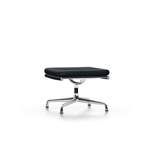 Vitra - Chaise En Aluminium - Soft Pad - Ea 223 - Tabouret - Poli - Cuir Nero  - Noir