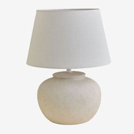 Lampe De Table En Céramique Et Lin Kenaris Beige Crème ¿40 Cm