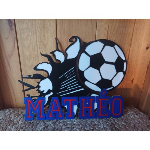 plaque de porte theme football / avec prénom