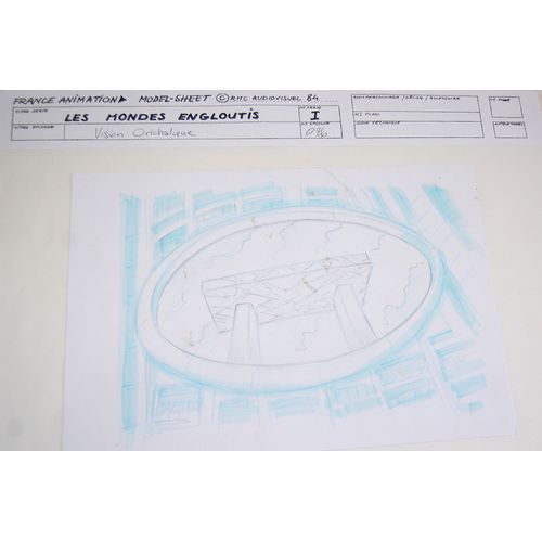 Dessin Preparatoire Original Les Monde Engloutis Visions 1984