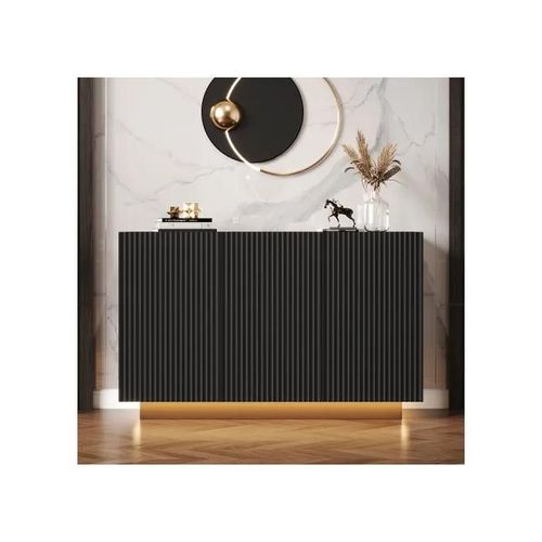 Commode Led Design Moderne Buffet De Salle À Manger Avec Éclairage Marbre Noir Extérieur Armoire De Salon Intelligente