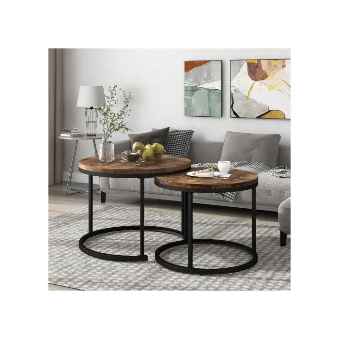 Table basse ronde Lot de 2 tables basses Salon Table basse ronde gi...