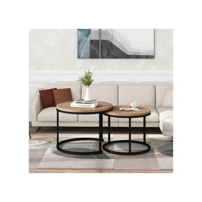 Table Basse Ronde Lot De 2 Tables Basses Salon Table D'appoint Rond...