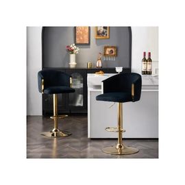 Tabouret De Bar Moderne Pivotant À Hauteur Réglable Pour Cuisine, Bar Noir, Ensemble De 2)