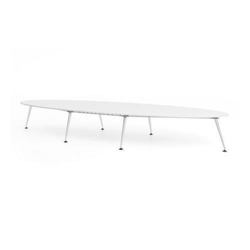 Vitra - Table De Confã©Rence Medamorph En Forme De Bateau - Mdf Soft Light - 200 X 100 Cm  - Blanc