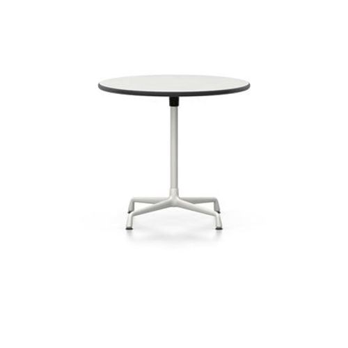 Vitra - Table Eames Contract Ronde - Hpl Blanc, Bord En Plastique Noir (Utilisable Ã  L'extã©Rieur) - Stabilisateur Et Colonne Avec Revãªtement En Poudre Blanc - Ã 80 Cm  - Blanc