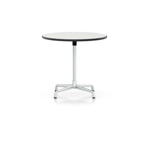 Vitra - Table Eames Contract Ronde - Hpl Blanc, Bord En Plastique Noir (Utilisable Ã  L'extã©Rieur) - Stabilisateur Et Colonne Chromã©S - Ã 70 Cm  - Blanc