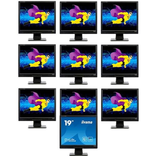 Lot x10 Écrans PC 19" IIyama ProLite P1905S-B2 PLP1900 VGA DVI 5:4 1280x1024