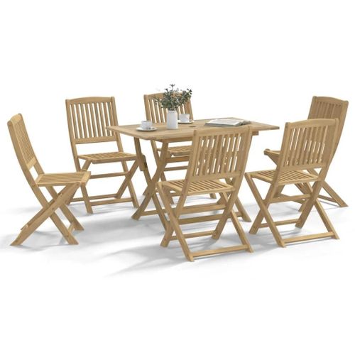 Prolenta Premium - Ensemble À Manger De Jardin 7 Pcs Bois D'acacia Solide