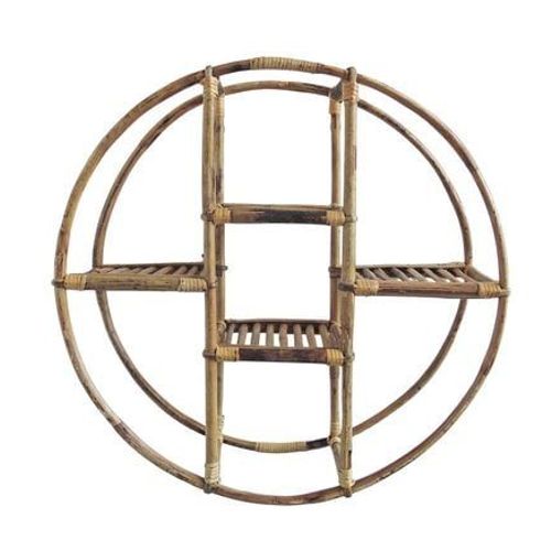 Decoclico - Etagã¿Re Murale Ronde Rotin Vintage  - Marron