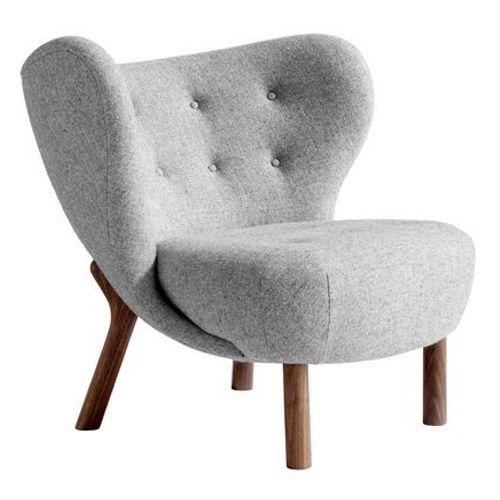 Andtradition - Fauteuil Little Petra Vb1 - Noyer Huilã© - Hallingdal 130  - Gris