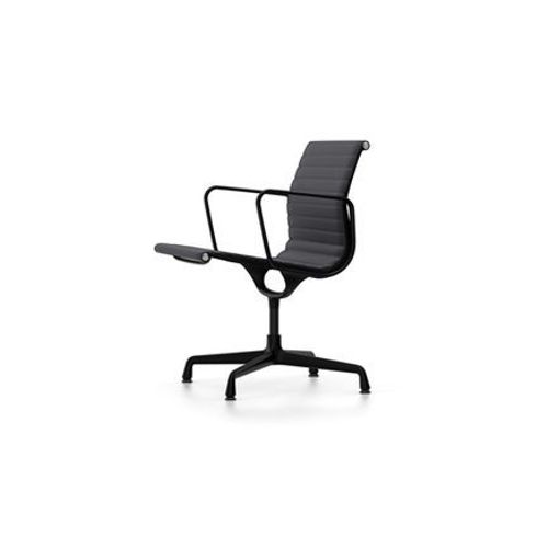 Vitra - Chaise En Aluminium - Ea 108 - Noir Profond - Hopsak - Noir - Patin Pour Sols Durs  - Noir