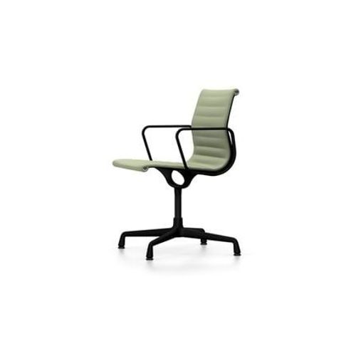 Vitra - Chaise En Aluminium - Ea 104 - Noir Profond - Hopsak - Ivoire/Forest  - Vert