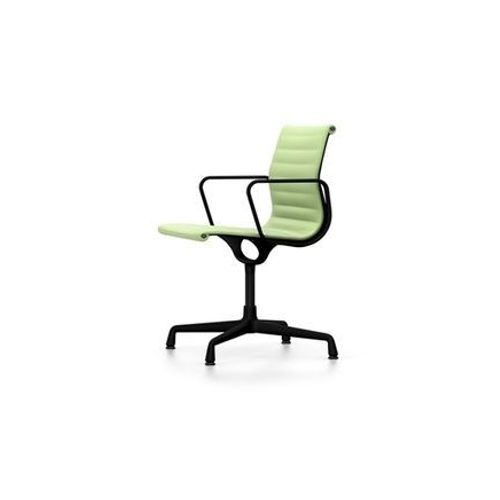 Vitra - Chaise En Aluminium - Ea 104 - Noir Profond - Hopsak - Vert Prairie/Ivoire  - Vert