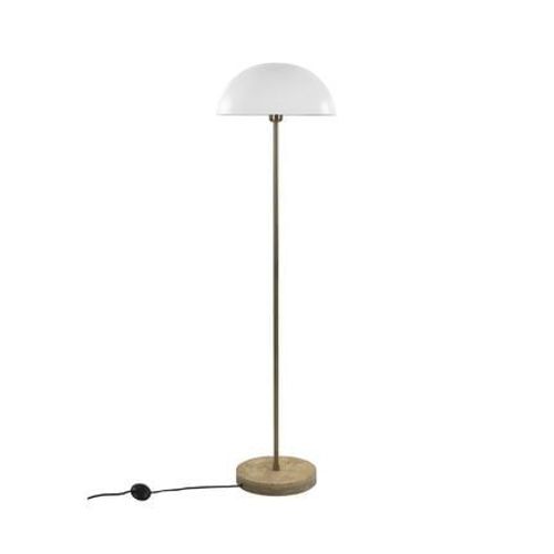 Pomax - Lampe Champignon En Bois Et En Mã©Tal  Suzette  - Blanc