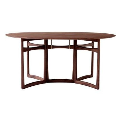 Andtradition - Table Ã  Manger Drop Leaf Hm6 - Noyer, Huilã©  - Marron