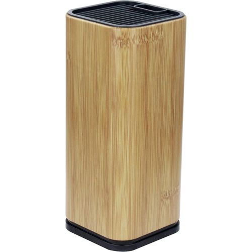 Letnerny-Bloc À Couteaux, Support Pour Ustensiles De Cuisine En Acier, Rangement Argenté Avec Fentes Pour C Aux Ou Objets De Coupe Aiguisés (Carré Bois)