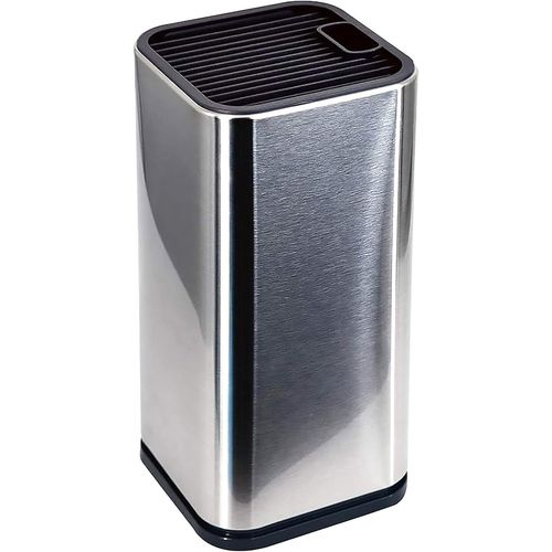 Letnerny-Bloc Vide Pour Couteaux,Bloc À Couteaux, Support Pour Ustensiles De Cuisine En Acier, Rangement Argenté Avec Fentes Pour C Aux Ou Objets De Coupe Aigue (Carré)
