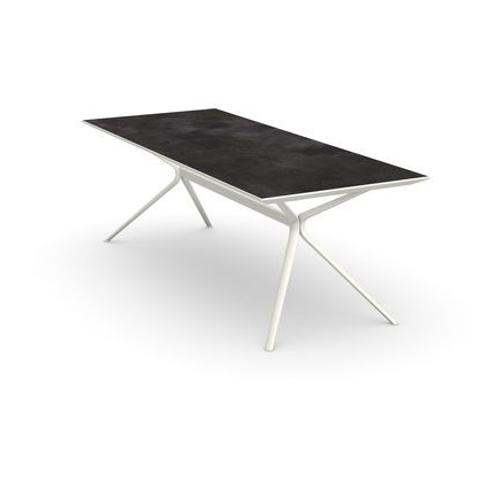 Fast By Weishäupl - Table Rectangulaire Moai Avec Plateau En Pierre - Night - Blanc - 220 X 100 Cm - Noir