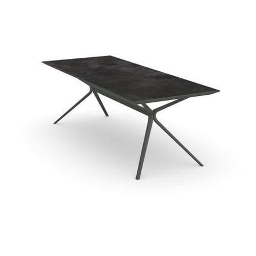 Fast By Weishäupl - Table Rectangulaire Moai Avec Plateau En Pierre - Night - Gris Métallique - 220 X 100 Cm - Noir