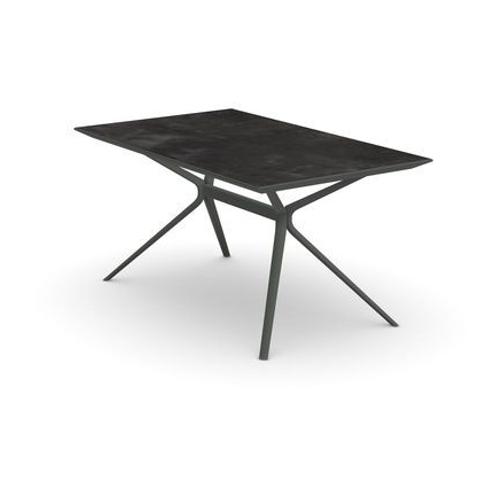 Fast By Weishäupl - Table Rectangulaire Moai Avec Plateau En Pierre - Night - Gris Métallique - 150 X 90 Cm - Noir