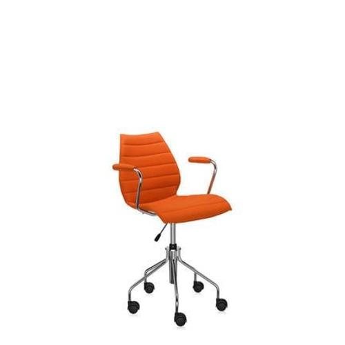 Kartell - Chaise Rotative Avec Accoudoirs Maui Soft - Trevira Orange - Orange