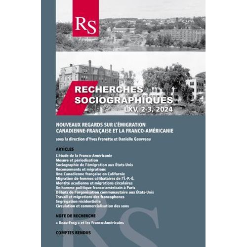 Recherches Sociographiques. Vol. 65 No. 2-3, Mai-Décembre 2024