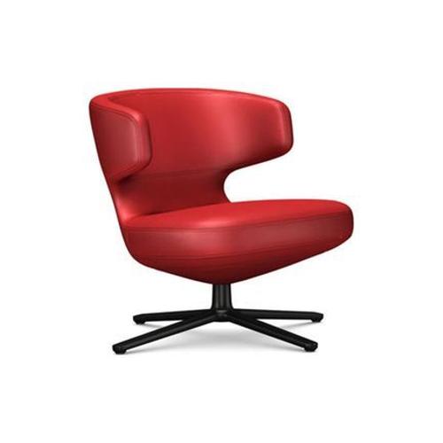 Vitra - Fauteuil Petit Repos - Noir - Cuir Rouge - Rouge